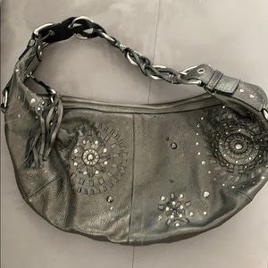 Coach Silver Leather Python Bag